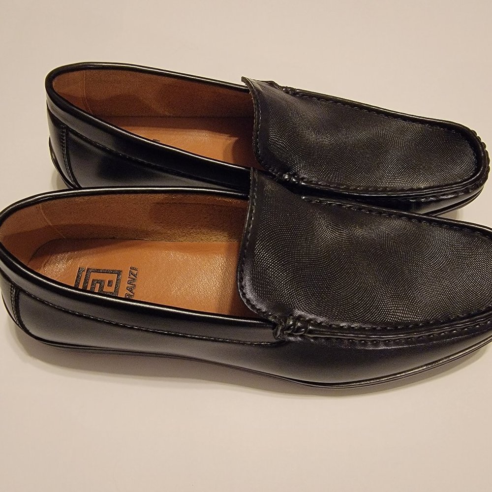 Faranzi Black Faux Leather Men's Driving Loafer Size 9